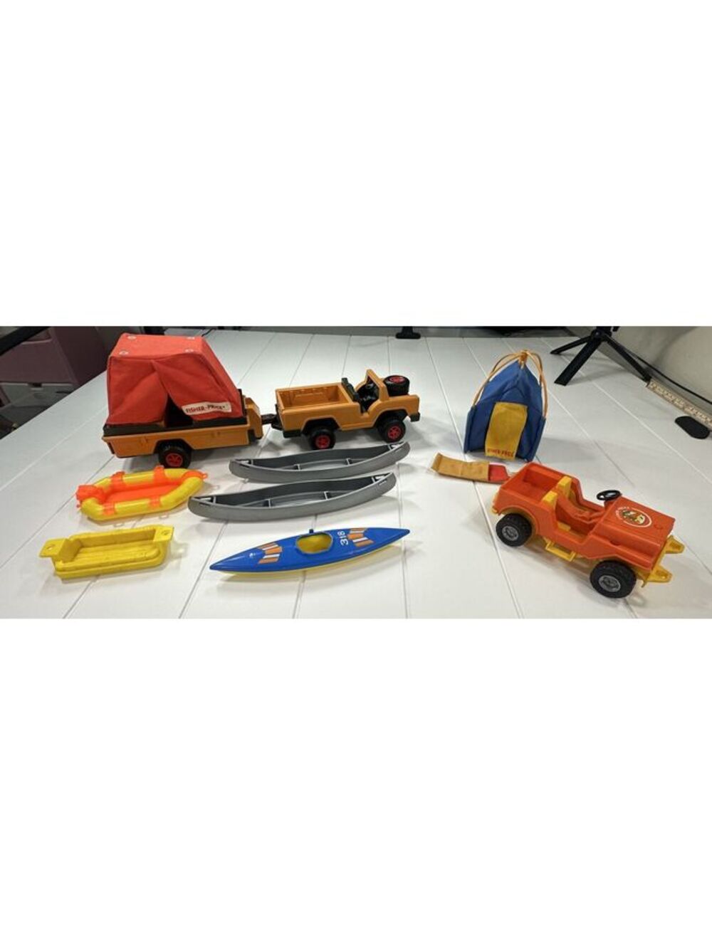 Vintage 70s Fisher Price Adventure People Wilderness Camper Truck Lot